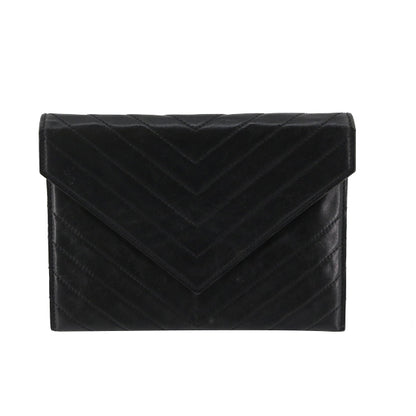 Black Leather Clutch