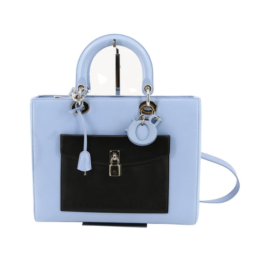 Blue Leather 2Way Shoulder Bag