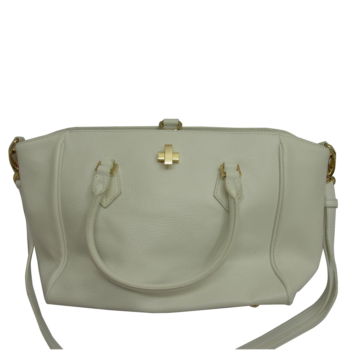 White Leather 2Way Handbag