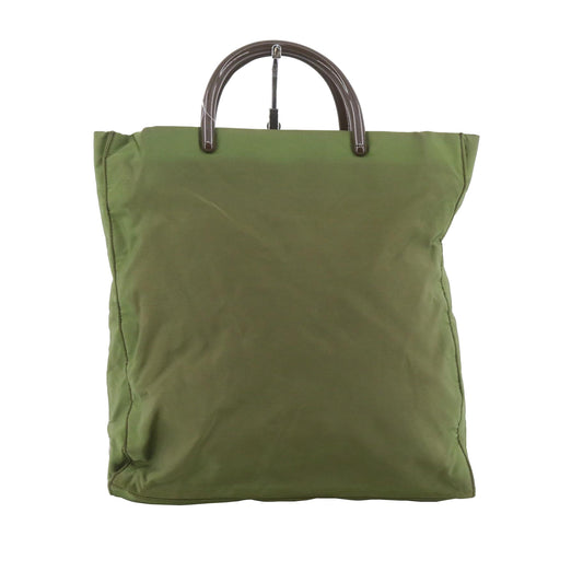 Green Nylon Tote Bag