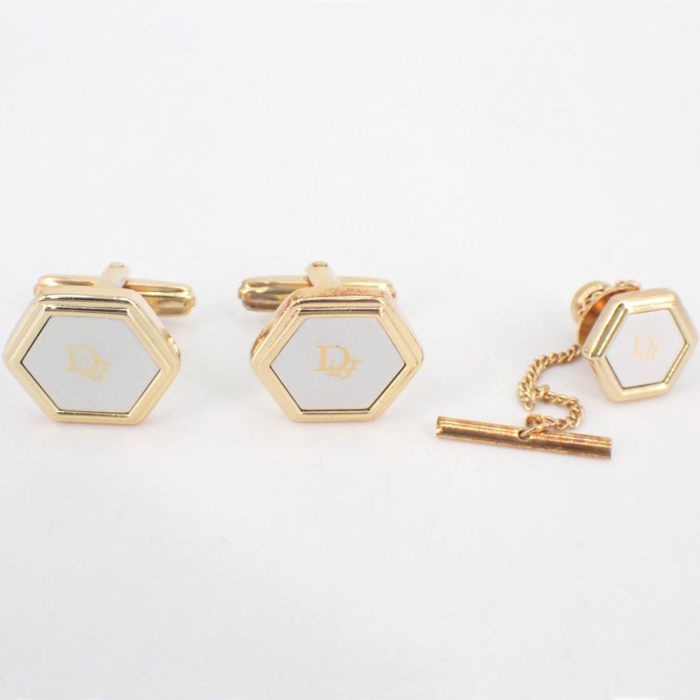 Gold Cufflink and Tie Pin