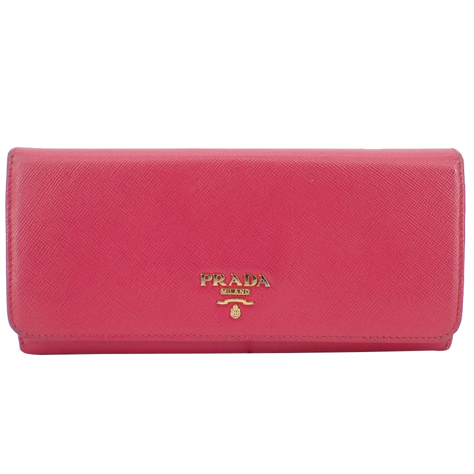 Pink Leather Long Wallet