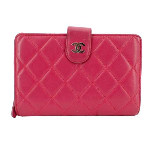 Pink Matelasse Compact Wallet