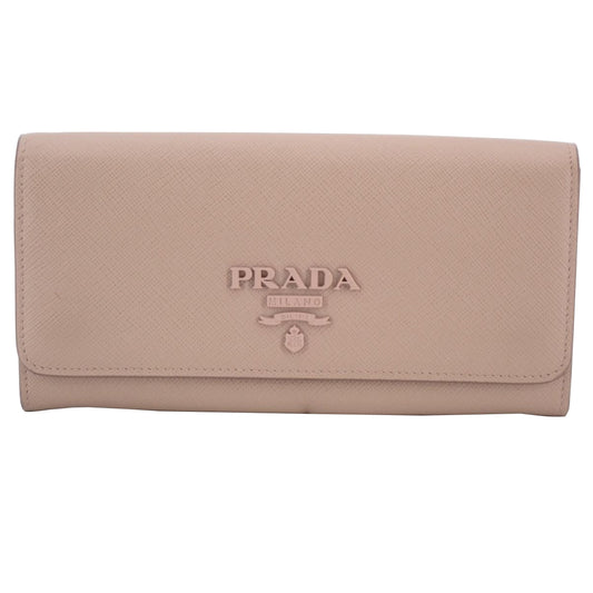 Pink Saffiano Long Wallet