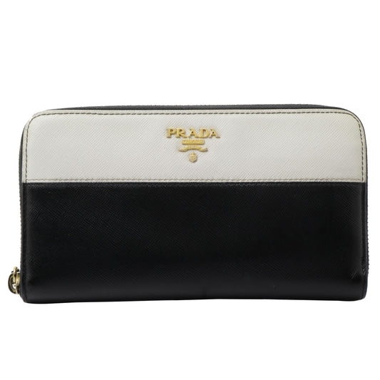 Black Saffiano Long Wallet