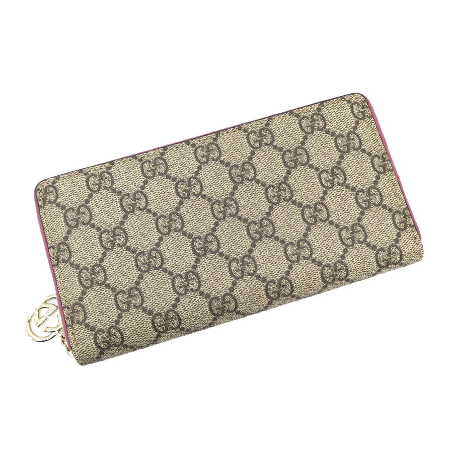 Grey GG Supreme Zippy Wallet