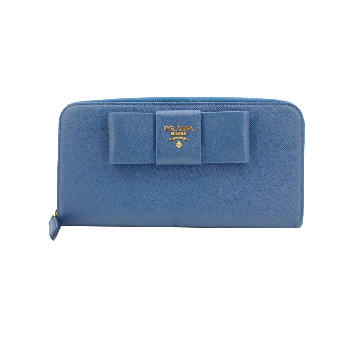 Blue Saffiano Zippy Long Wallet