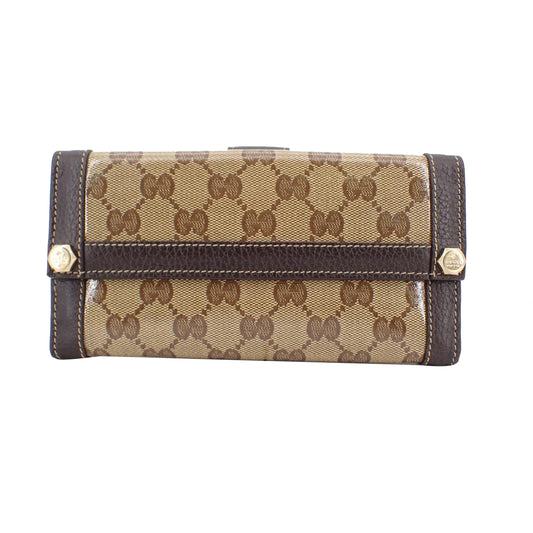 Brown GG Canvas Long Wallet