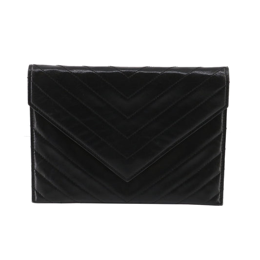 Black Leather Clutch Bag