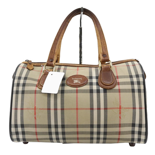 Brown Check Boston Bag