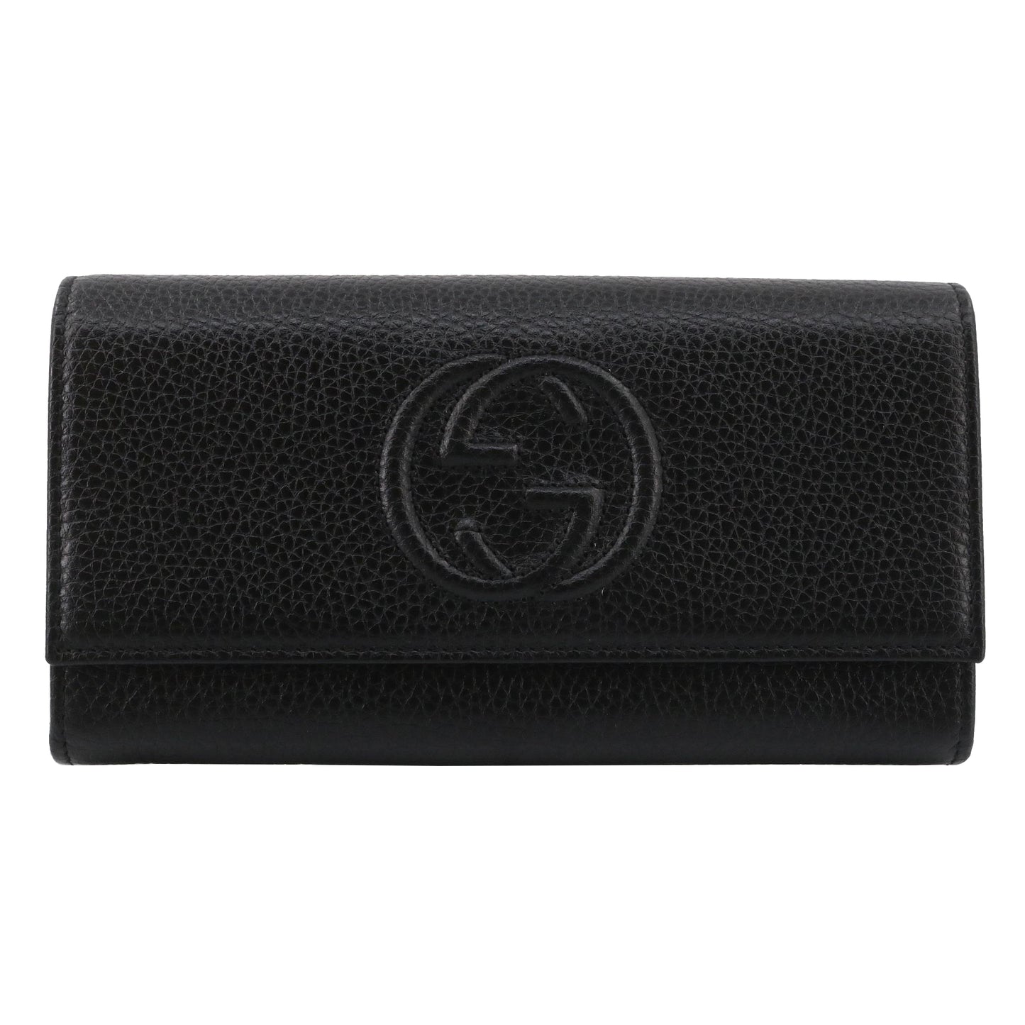 Black Leather Long Wallet