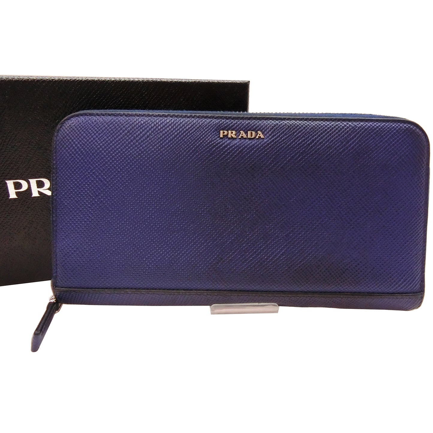 Blue Saffiano Long Wallet