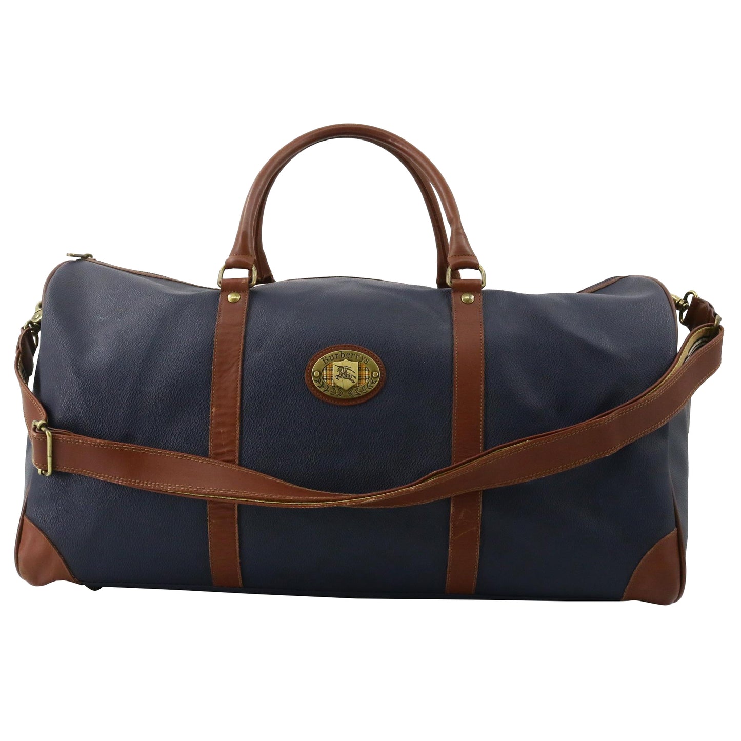 Blue Canvas Boston Bag w/ Strap