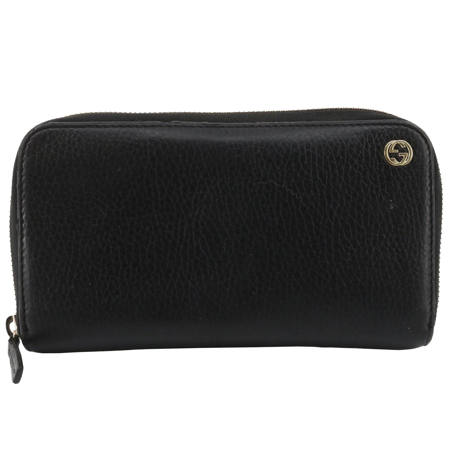 Black Interlocking Zippy Wallet