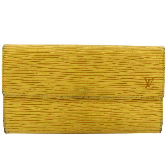 Epi Yellow Vertical Zippy Wallet