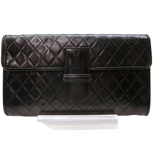 Black Leather Clutch Bag