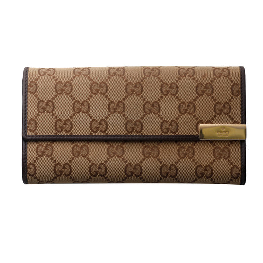 Brown GG Canvas Long Wallet