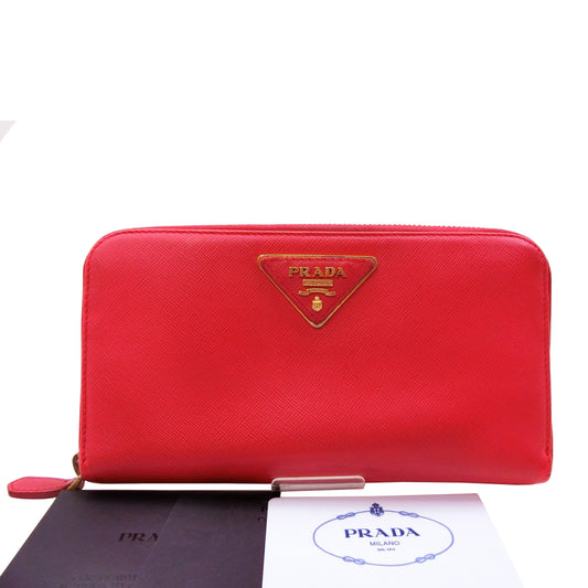 Red Saffiano Zippy Wallet