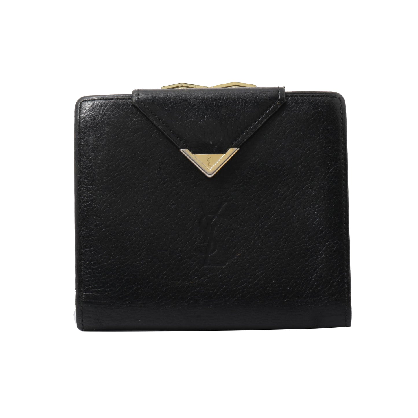 Black Leather Compact Wallet