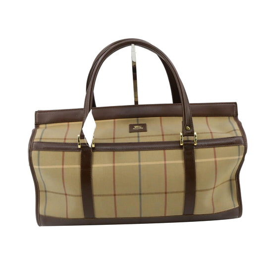 Brown Canvas Boston Bag