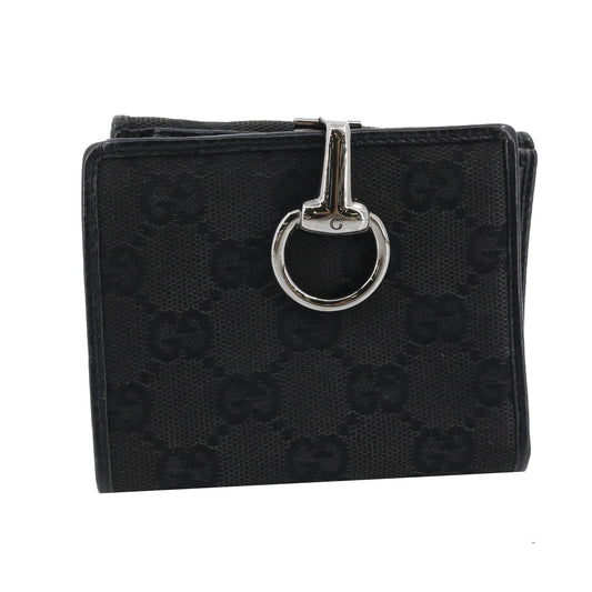 Black GG Canvas Bi-Fold Wallet