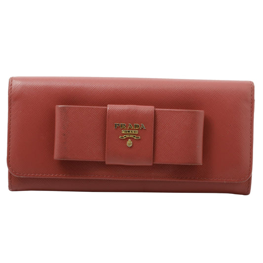 Pink Saffiano  Long Wallet