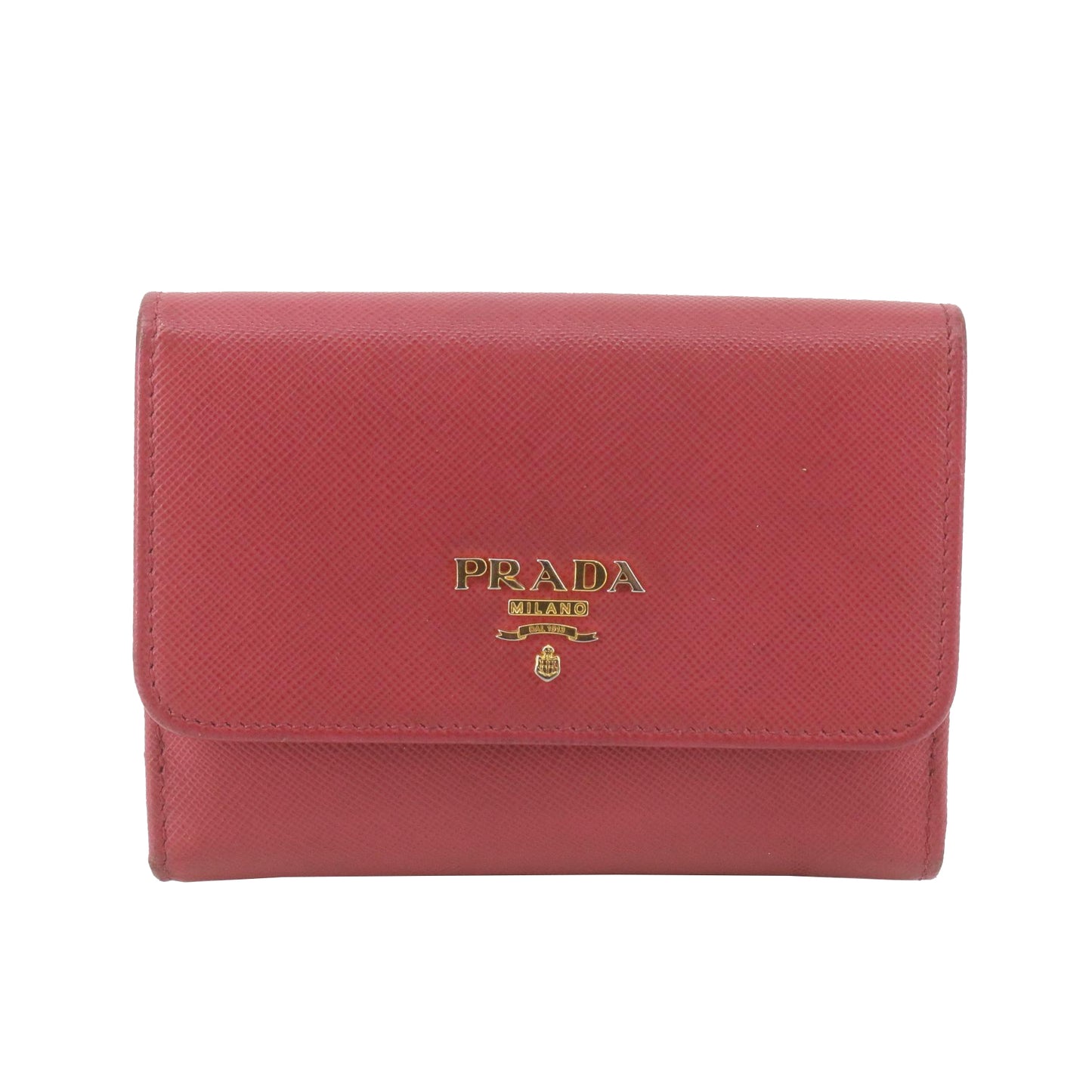 Pink Saffiano  Bi-Fold Compact Wallet