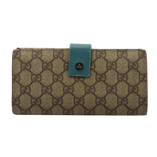 Brown GG Canvas Compact Long Wallet