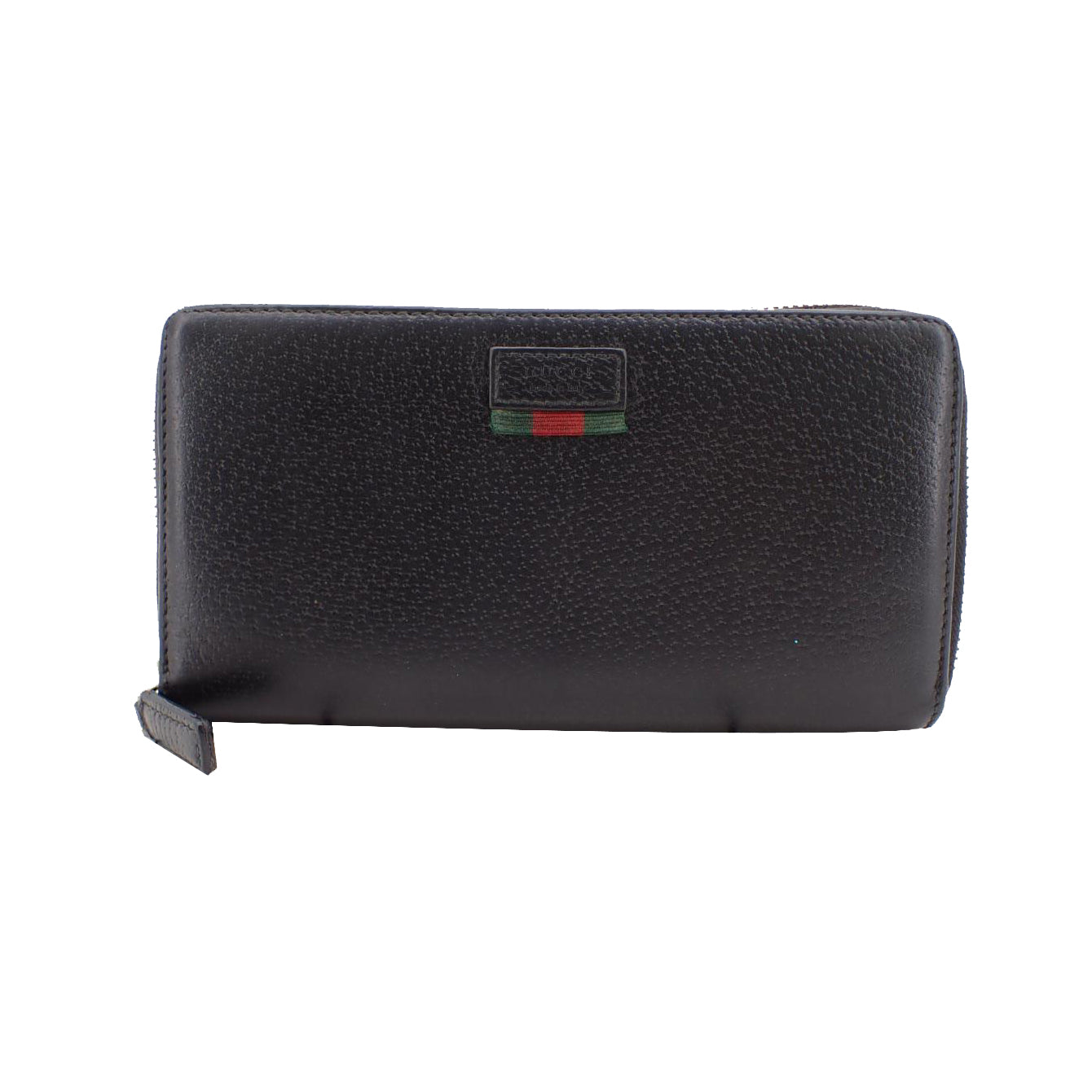 Black Leather Zippy Long Wallet