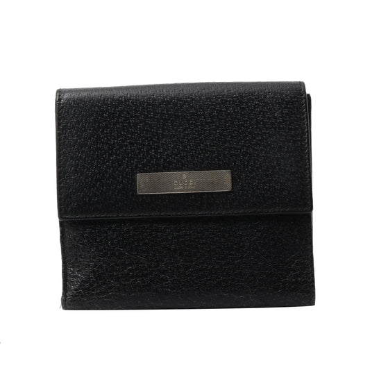 Black Leather Bi-fold Wallet