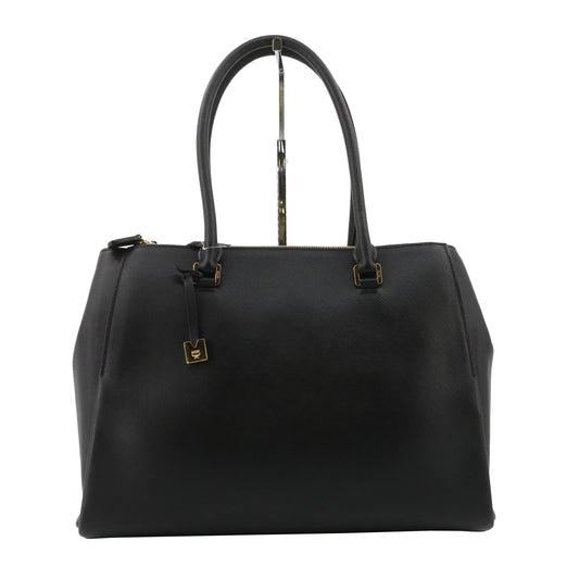 Black Leather Tote Bag