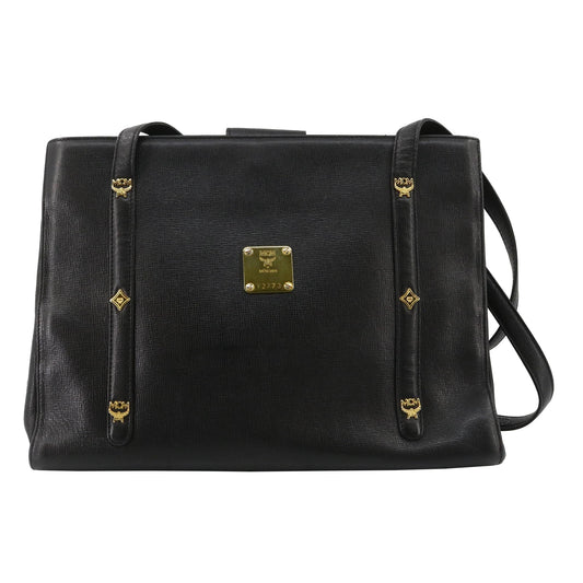 Black Leather Tote Bag