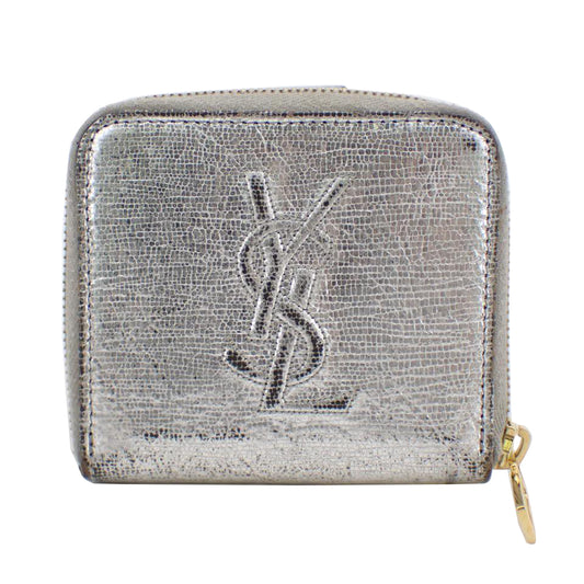 Silver Leather Zippy Wallet