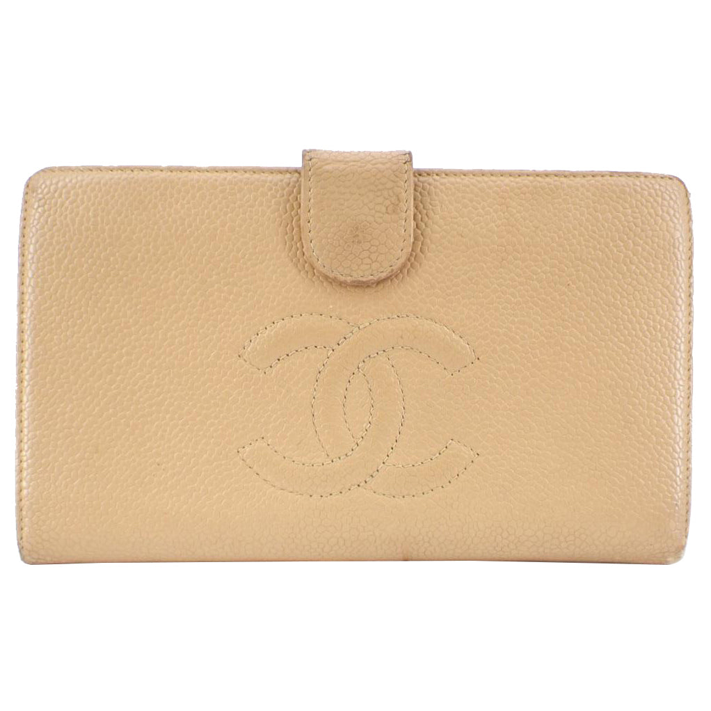 Brown COCO Mark Bi-Fold Long Wallet