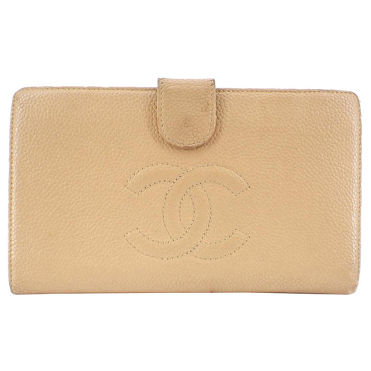 Brown COCO Mark Bi-Fold Long Wallet