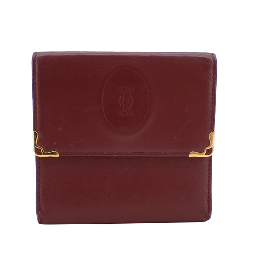 Bordeaux Leather Tri-fold Wallet