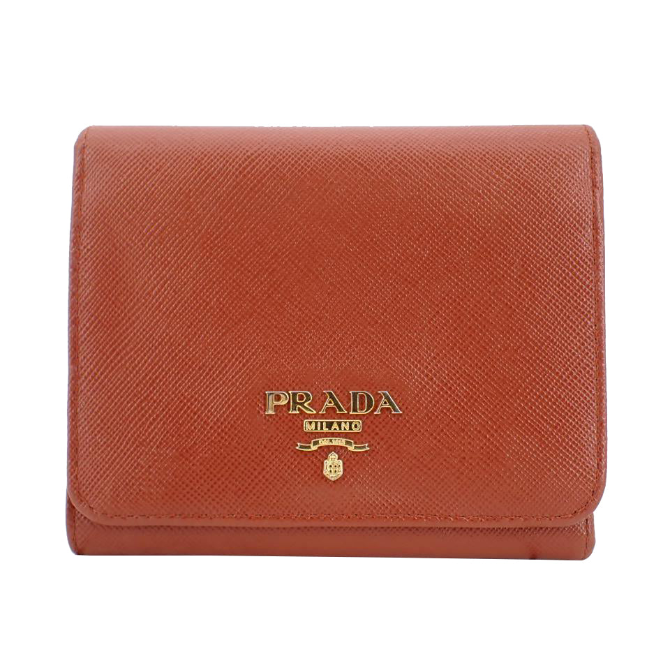 Brown Saffiano  Bi-fold Wallet