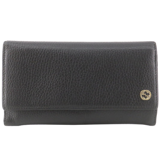 Black Leather Long Wallet