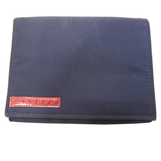 Blue Nylon Compact Wallet