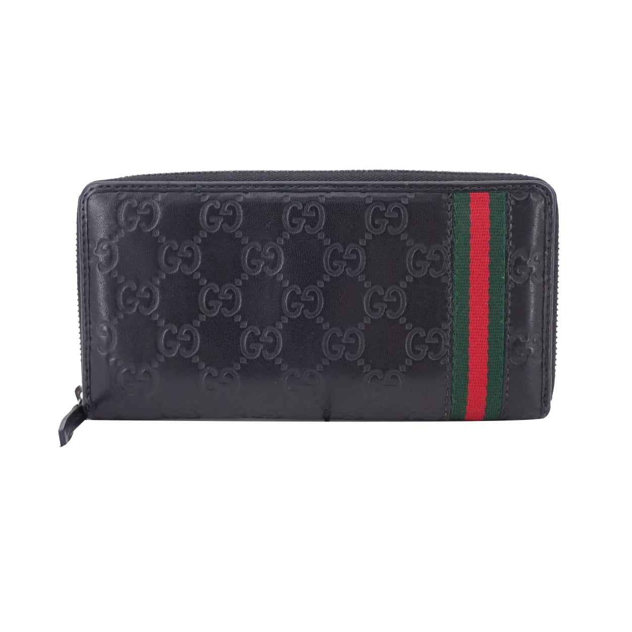 Black Shelly Line Zippy Long Wallet