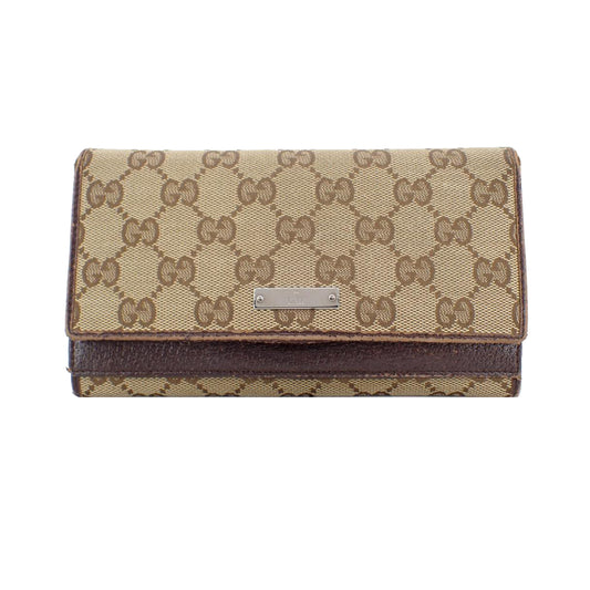 Brown GG Canvas Long Wallet