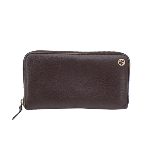 Brown Leather Zippy Wallet