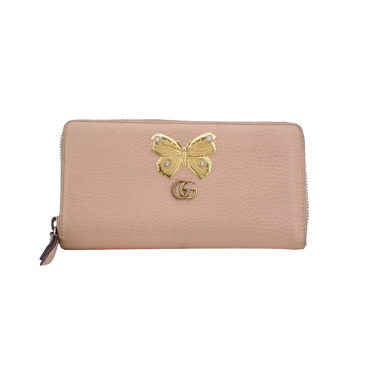 Pink Leather Zippy Wallet