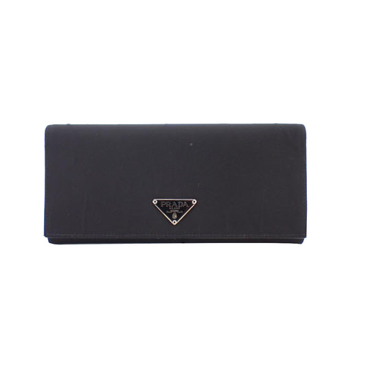 Black Nylon Long Wallet