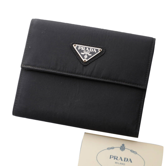 Black Nylon Tri-Fold Wallet