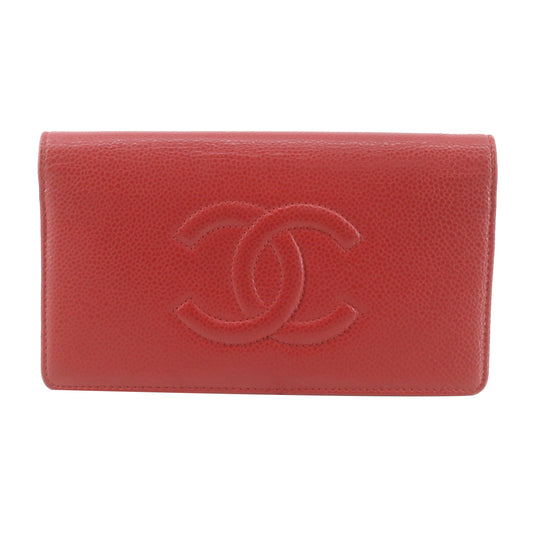 Red Caviar Skin Long Wallet