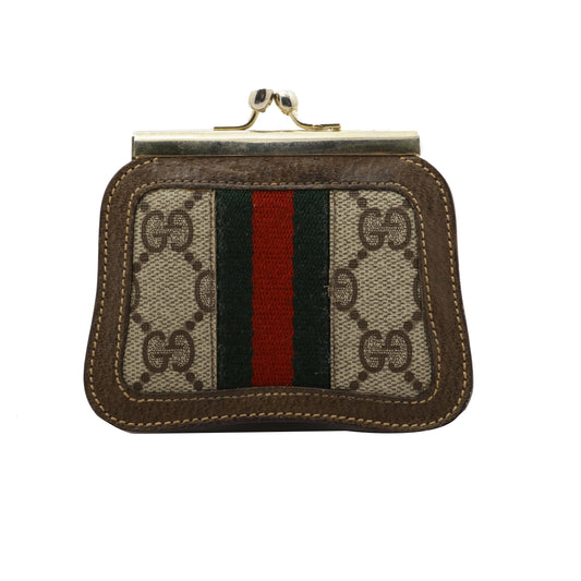 Brown Shelly Line Coin Case