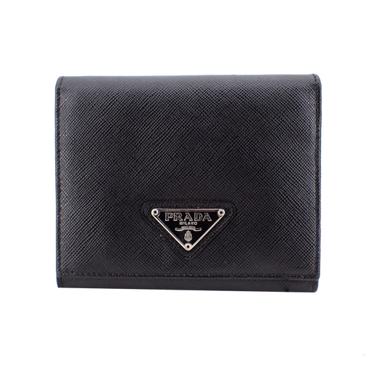 Black Saffiano  Tri-Fold Wallet