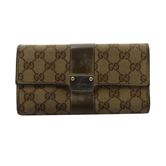 Brown GG Canvas Long Wallet