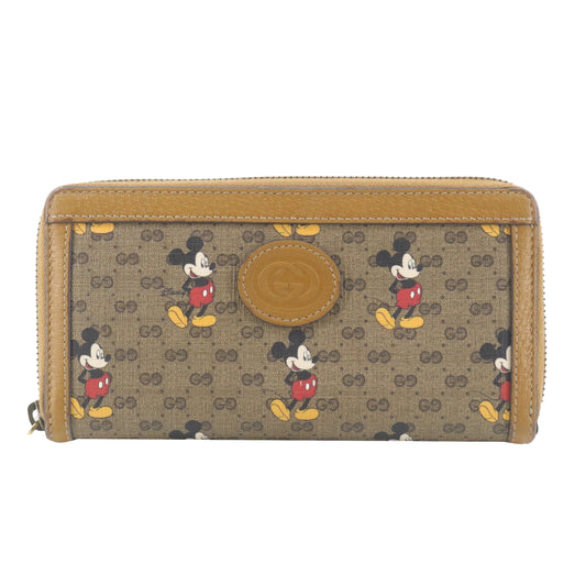 Brown GG x Mickey Mouse Long Wallet